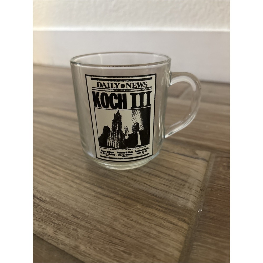 Vintage‎ Daily News Commemorative Clear Glass NOV 8 1985 Koch III